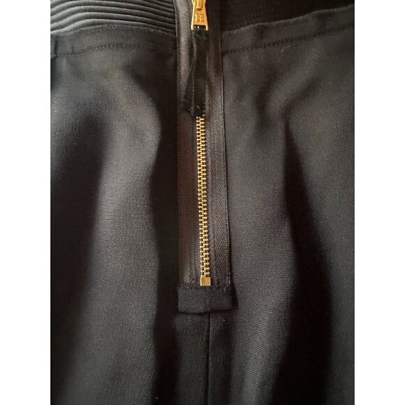 NWT BCBG MaxAzaria Black Woven Skirt Satin Mini Size 10 - Picture 7 of 7